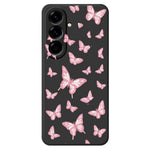 For Samsung Galaxy A27 5G Case Pink Butterflies Pattern Printing Straight Edge TPU Phone Back Cover