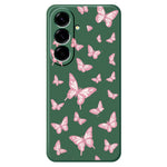 For Samsung Galaxy A27 5G Case Pink Butterflies Pattern Printing Straight Edge TPU Phone Back Cover
