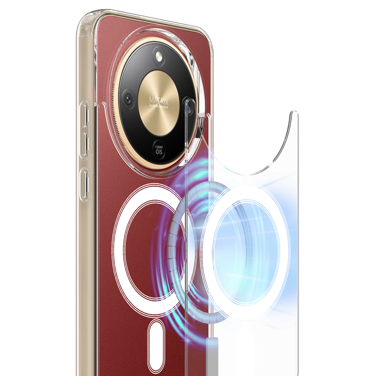 For Honor X70 5G / Honor Magic8 Lite 5G / Honor X9d 5G Clear Phone Magnetic Case TPU + Acrylic Back Cover
