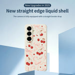 For Samsung Galaxy A27 5G Case Big Bow Cherry Pattern Printing Straight Edge TPU Phone Back Cover