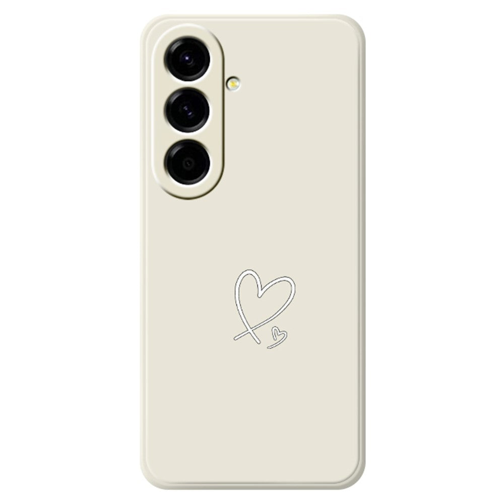 For Samsung Galaxy A27 5G Case White Love Pattern Printing Straight Edge TPU Phone Back Cover