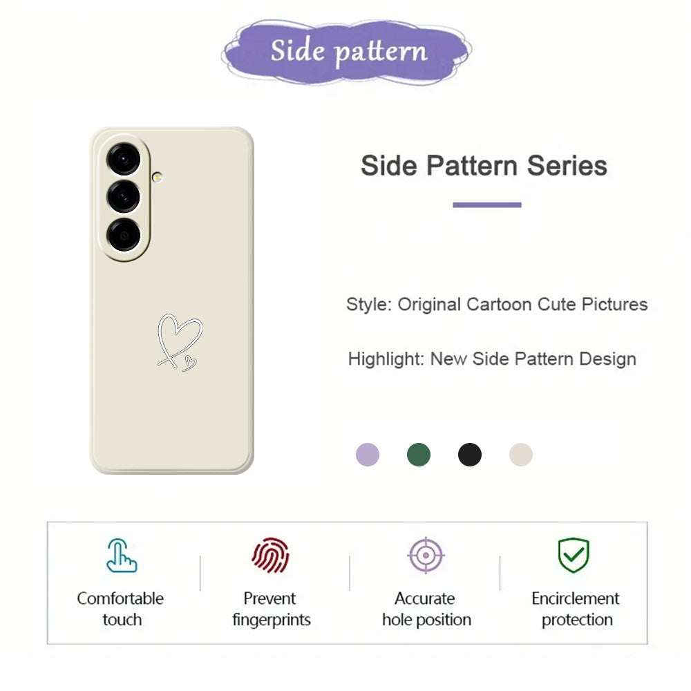 For Samsung Galaxy A27 5G Case White Love Pattern Printing Straight Edge TPU Phone Back Cover