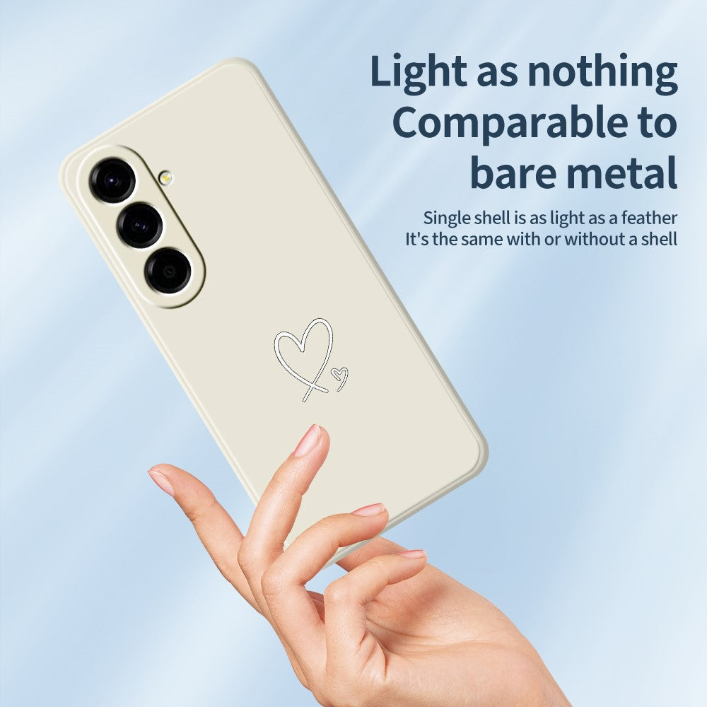 For Samsung Galaxy A27 5G Case White Love Pattern Printing Straight Edge TPU Phone Back Cover