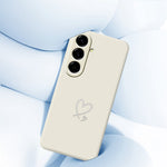 For Samsung Galaxy A27 5G Case White Love Pattern Printing Straight Edge TPU Phone Back Cover