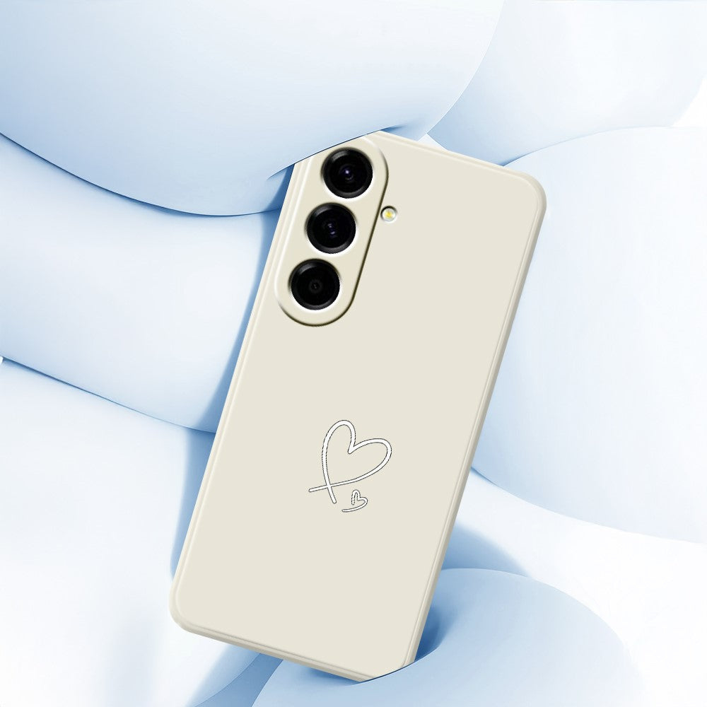 For Samsung Galaxy A27 5G Case White Love Pattern Printing Straight Edge TPU Phone Back Cover