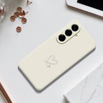 For Samsung Galaxy A27 5G Case White Love Pattern Printing Straight Edge TPU Phone Back Cover