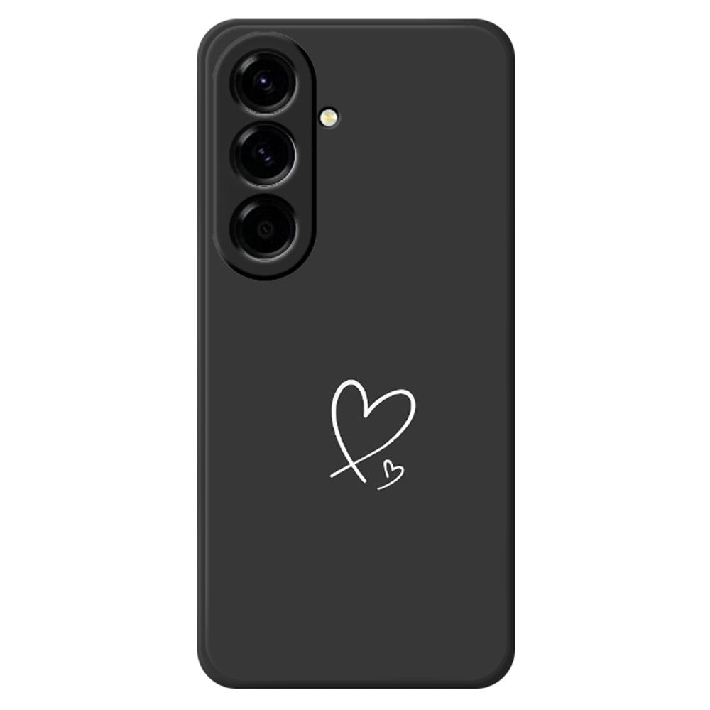 For Samsung Galaxy A27 5G Case White Love Pattern Printing Straight Edge TPU Phone Back Cover