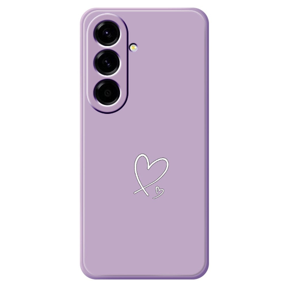 For Samsung Galaxy A27 5G Case White Love Pattern Printing Straight Edge TPU Phone Back Cover
