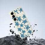 For Samsung Galaxy A27 5G Case Blue Turtle Pattern Printing Straight Edge TPU Phone Back Cover