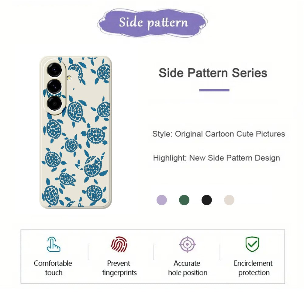 For Samsung Galaxy A27 5G Case Blue Turtle Pattern Printing Straight Edge TPU Phone Back Cover