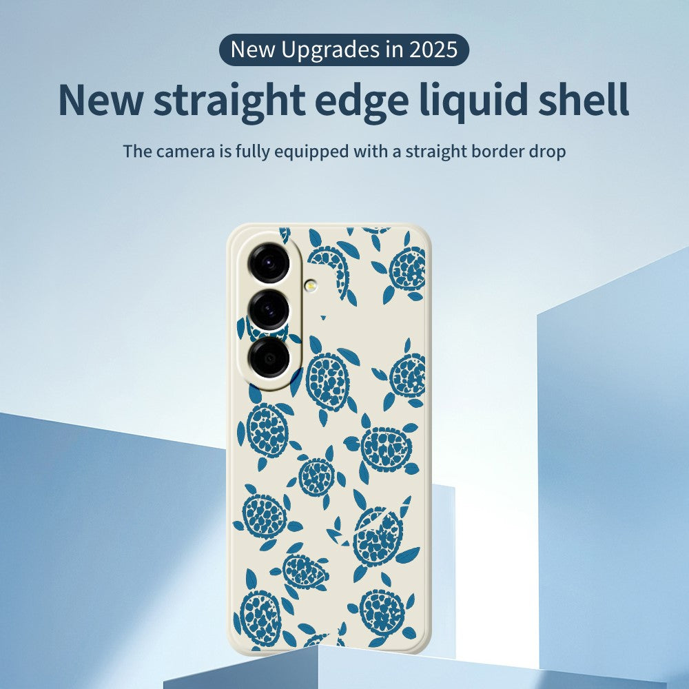 For Samsung Galaxy A27 5G Case Blue Turtle Pattern Printing Straight Edge TPU Phone Back Cover