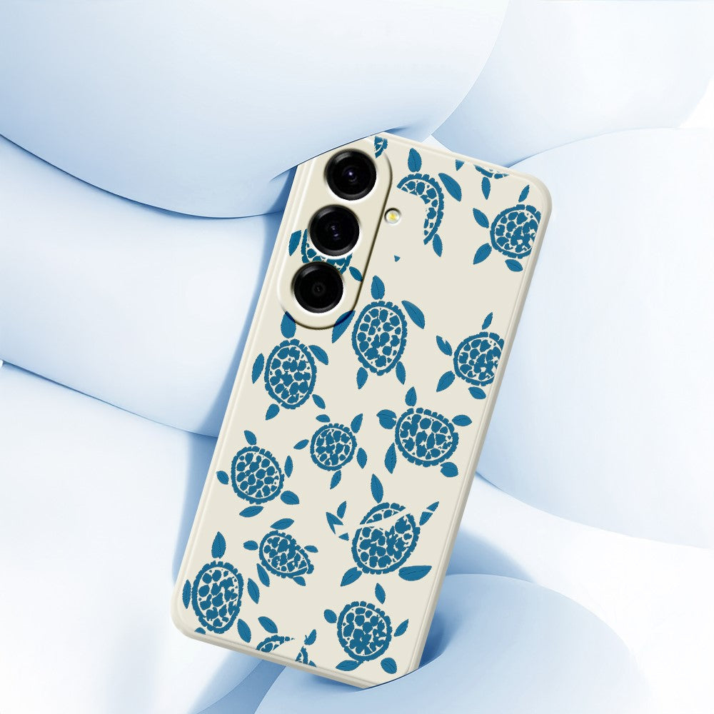 For Samsung Galaxy A27 5G Case Blue Turtle Pattern Printing Straight Edge TPU Phone Back Cover
