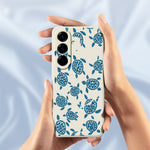 For Samsung Galaxy A27 5G Case Blue Turtle Pattern Printing Straight Edge TPU Phone Back Cover