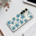 For Samsung Galaxy A27 5G Case Blue Turtle Pattern Printing Straight Edge TPU Phone Back Cover