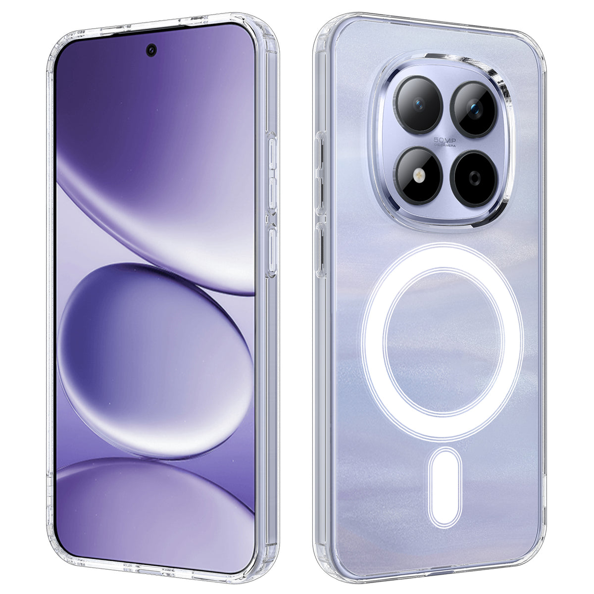 For Xiaomi Poco M8 Pro 5G / Xiaomi Redmi Note 15 Pro+ 5G (Global) Clear Phone Magnetic Case TPU + Acrylic Back Cover