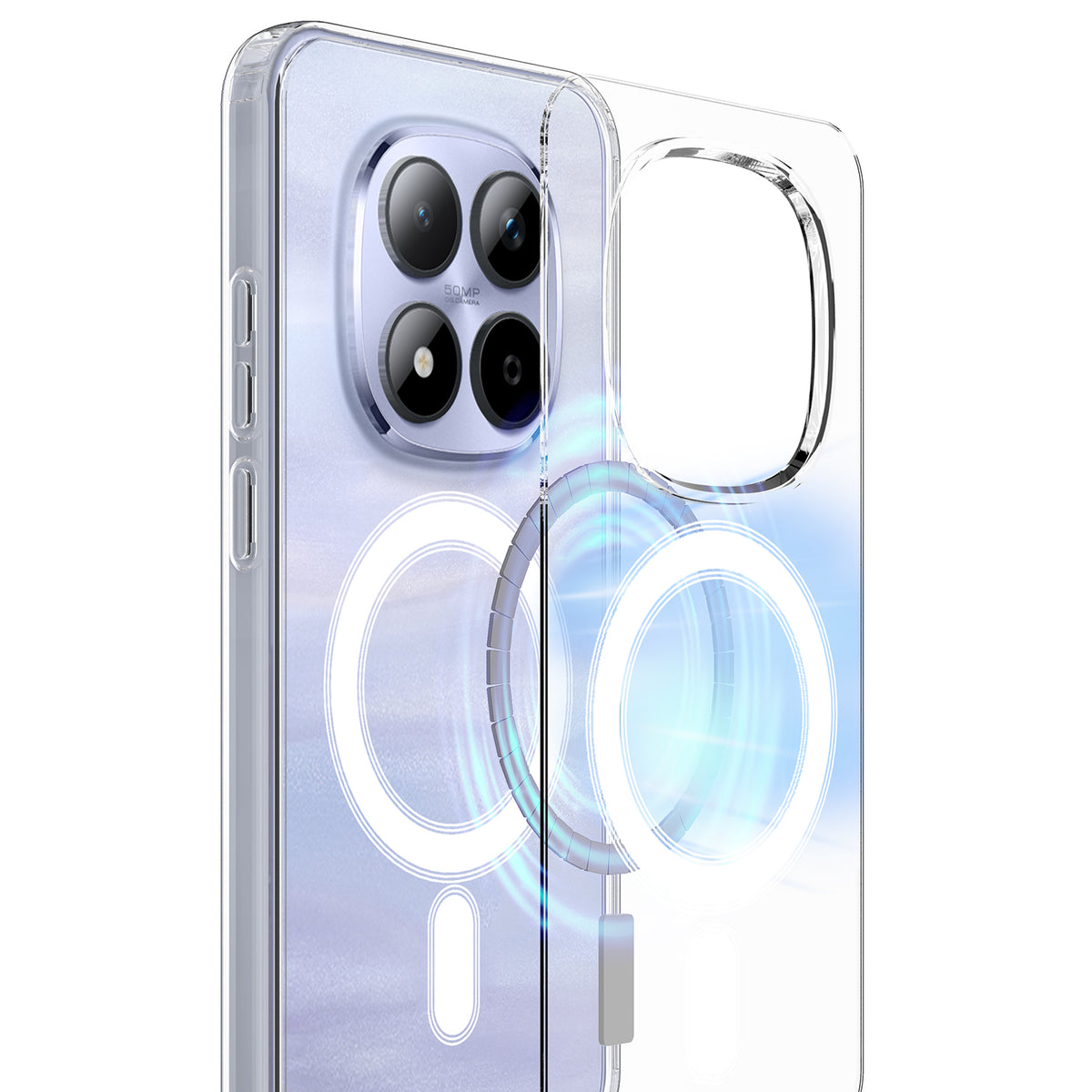 For Xiaomi Poco M8 Pro 5G / Xiaomi Redmi Note 15 Pro+ 5G (Global) Clear Phone Magnetic Case TPU + Acrylic Back Cover