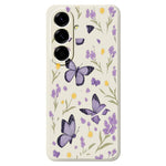 For Samsung Galaxy A27 5G Case Purple Butterflies Pattern Printing Straight Edge TPU Phone Back Cover