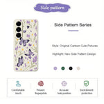 For Samsung Galaxy A27 5G Case Purple Butterflies Pattern Printing Straight Edge TPU Phone Back Cover