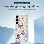 For Samsung Galaxy A27 5G Case Purple Butterflies Pattern Printing Straight Edge TPU Phone Back Cover