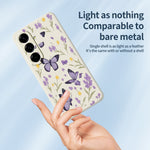 For Samsung Galaxy A27 5G Case Purple Butterflies Pattern Printing Straight Edge TPU Phone Back Cover