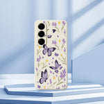 For Samsung Galaxy A27 5G Case Purple Butterflies Pattern Printing Straight Edge TPU Phone Back Cover