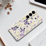 For Samsung Galaxy A27 5G Case Purple Butterflies Pattern Printing Straight Edge TPU Phone Back Cover