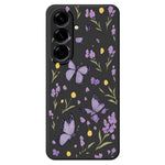 For Samsung Galaxy A27 5G Case Purple Butterflies Pattern Printing Straight Edge TPU Phone Back Cover