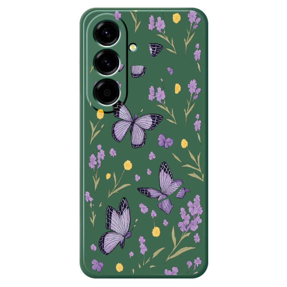 For Samsung Galaxy A27 5G Case Purple Butterflies Pattern Printing Straight Edge TPU Phone Back Cover