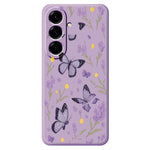 For Samsung Galaxy A27 5G Case Purple Butterflies Pattern Printing Straight Edge TPU Phone Back Cover