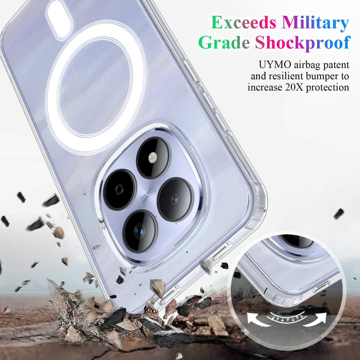 For Xiaomi Redmi Note 15 Pro 4G (Global) Clear Phone Magnetic Case TPU + Acrylic Back Cover