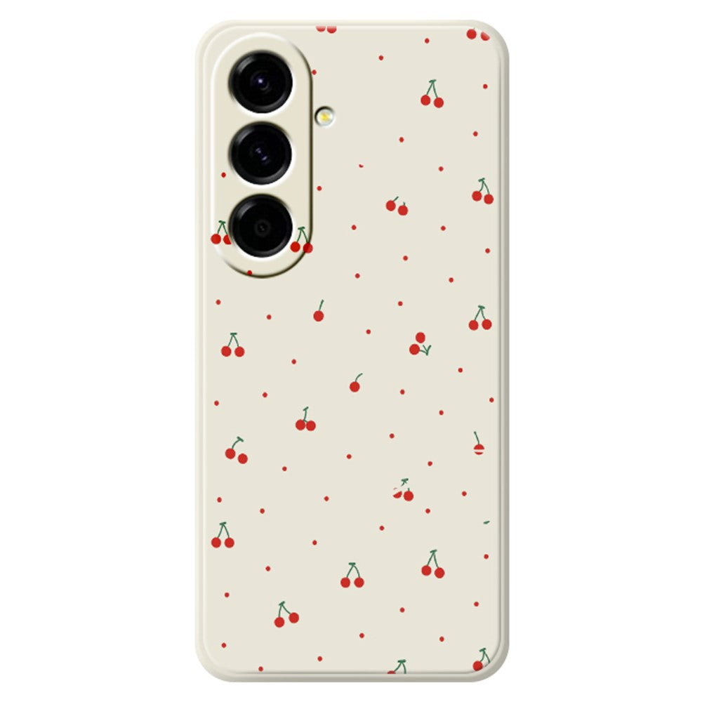 For Samsung Galaxy A27 5G Case Red Cherry Pattern Printing Straight Edge TPU Phone Back Cover