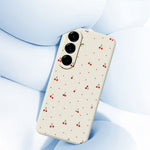 For Samsung Galaxy A27 5G Case Red Cherry Pattern Printing Straight Edge TPU Phone Back Cover