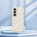 For Samsung Galaxy A27 5G Case Red Cherry Pattern Printing Straight Edge TPU Phone Back Cover