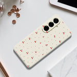 For Samsung Galaxy A27 5G Case Red Cherry Pattern Printing Straight Edge TPU Phone Back Cover