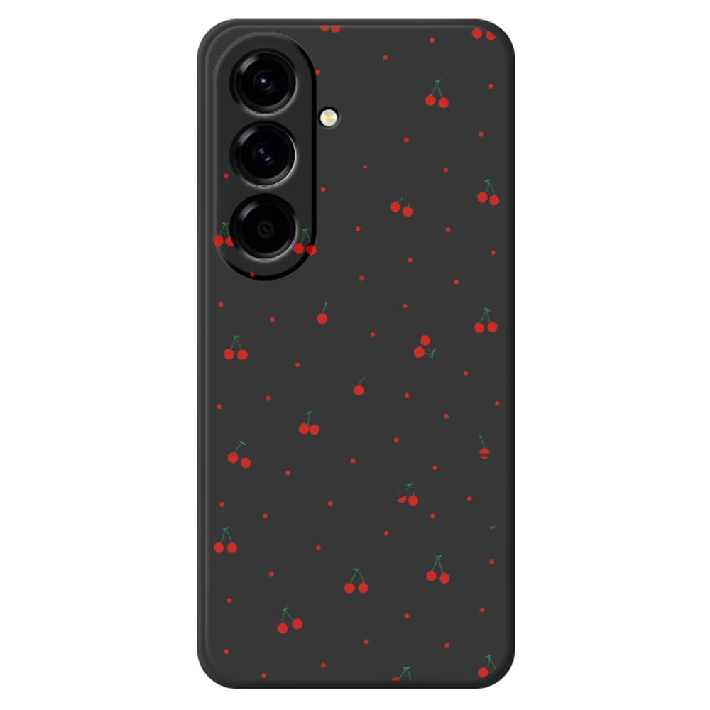 For Samsung Galaxy A27 5G Case Red Cherry Pattern Printing Straight Edge TPU Phone Back Cover