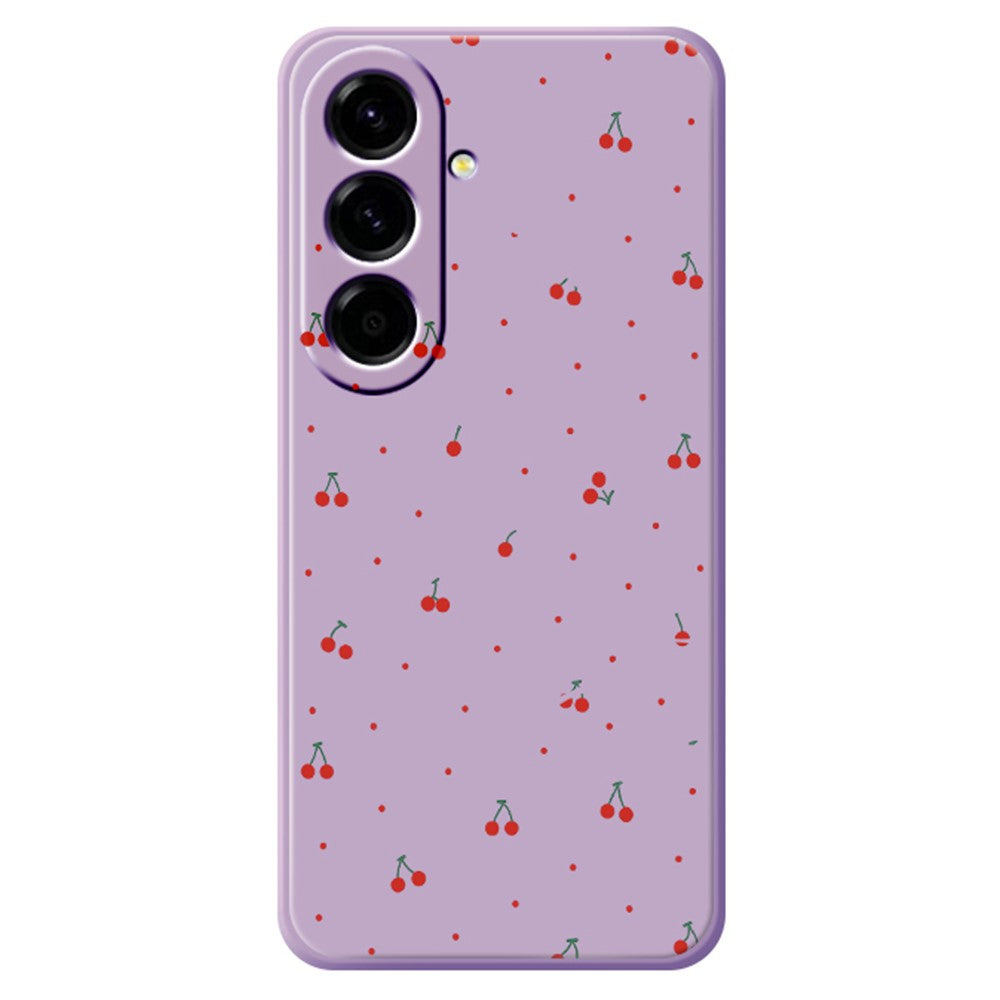 For Samsung Galaxy A27 5G Case Red Cherry Pattern Printing Straight Edge TPU Phone Back Cover