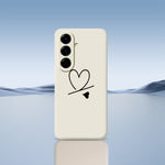 For Samsung Galaxy A27 5G Case Black Love Pattern Printing Straight Edge TPU Phone Back Cover