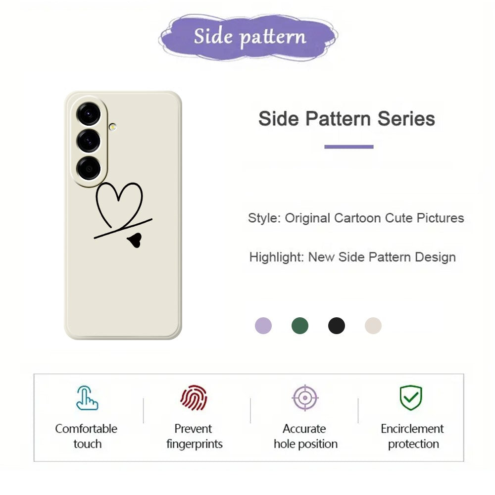 For Samsung Galaxy A27 5G Case Black Love Pattern Printing Straight Edge TPU Phone Back Cover