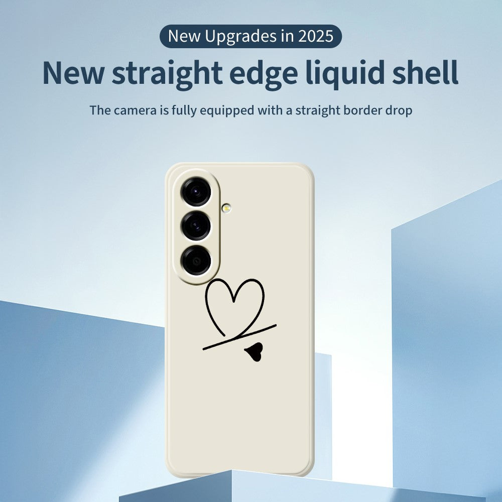 For Samsung Galaxy A27 5G Case Black Love Pattern Printing Straight Edge TPU Phone Back Cover