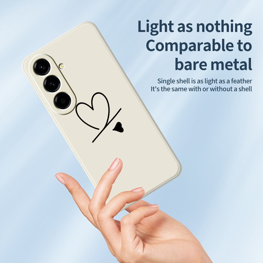 For Samsung Galaxy A27 5G Case Black Love Pattern Printing Straight Edge TPU Phone Back Cover
