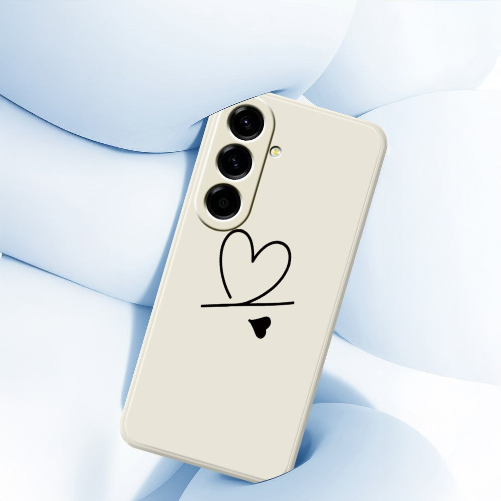 For Samsung Galaxy A27 5G Case Black Love Pattern Printing Straight Edge TPU Phone Back Cover