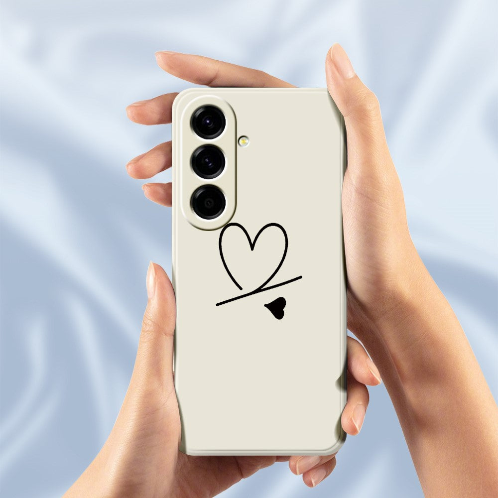 For Samsung Galaxy A27 5G Case Black Love Pattern Printing Straight Edge TPU Phone Back Cover