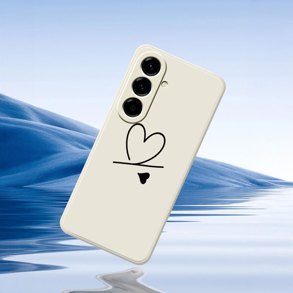 For Samsung Galaxy A27 5G Case Black Love Pattern Printing Straight Edge TPU Phone Back Cover