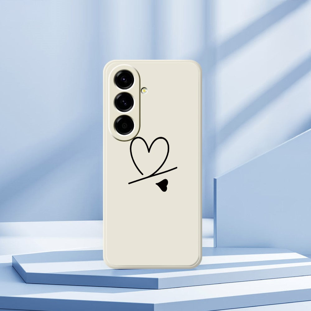 For Samsung Galaxy A27 5G Case Black Love Pattern Printing Straight Edge TPU Phone Back Cover