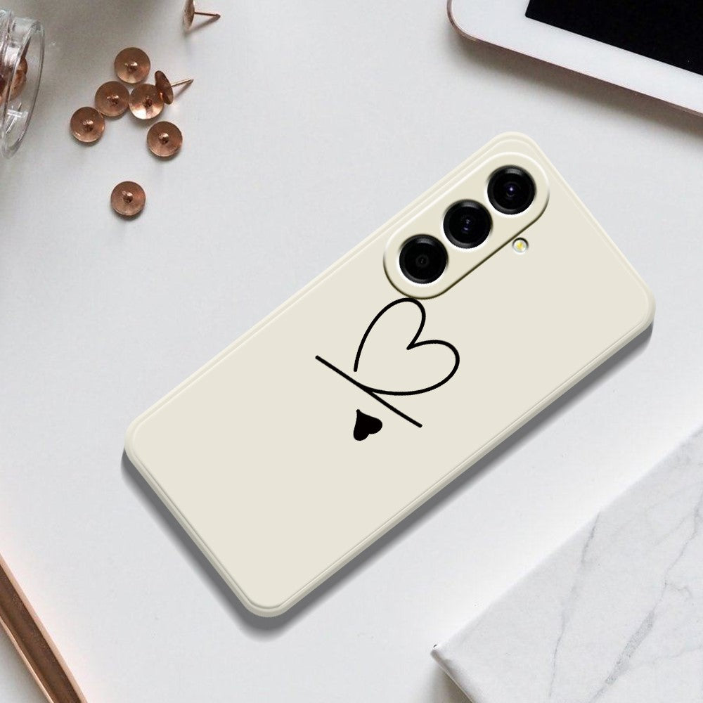 For Samsung Galaxy A27 5G Case Black Love Pattern Printing Straight Edge TPU Phone Back Cover