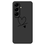 For Samsung Galaxy A27 5G Case Black Love Pattern Printing Straight Edge TPU Phone Back Cover
