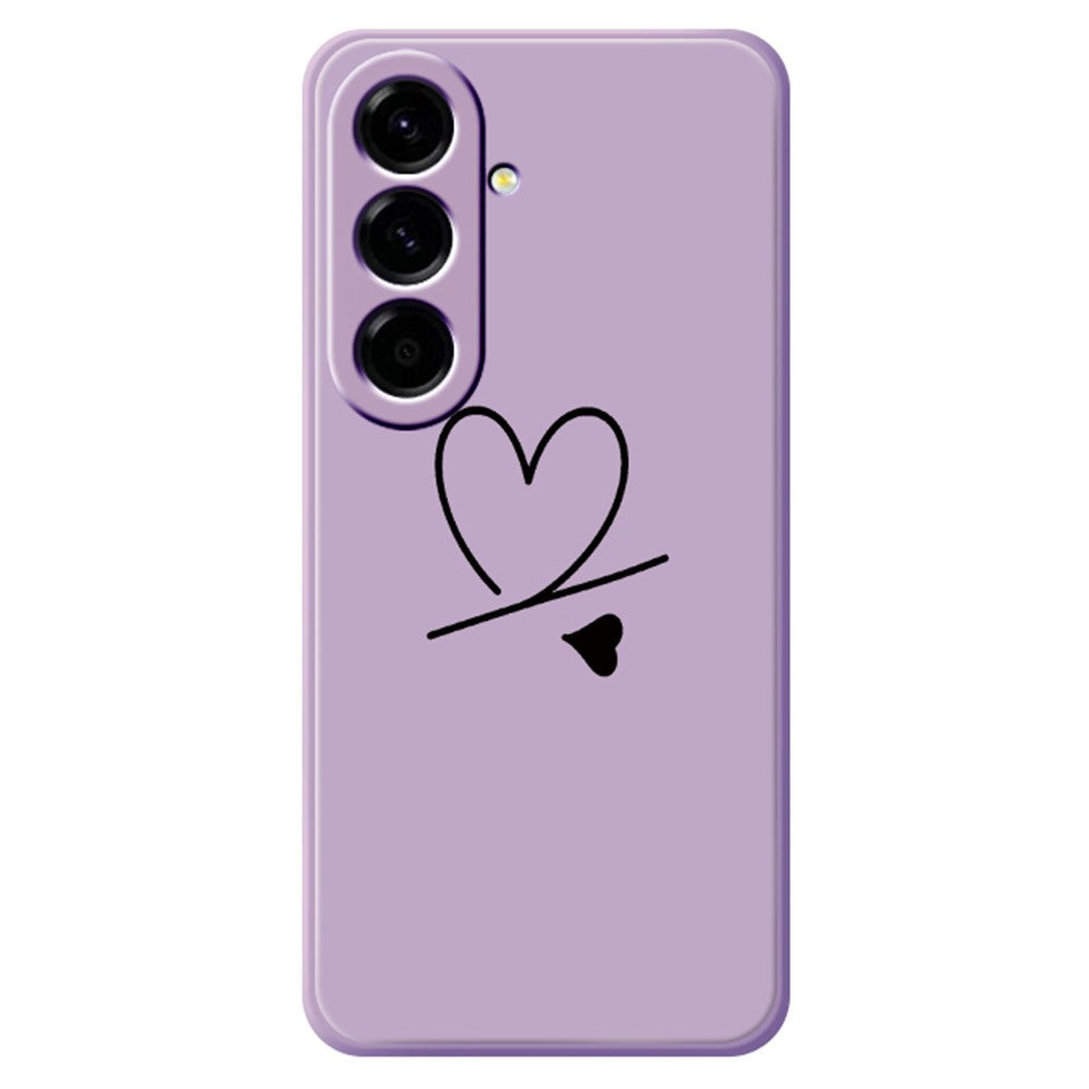 For Samsung Galaxy A27 5G Case Black Love Pattern Printing Straight Edge TPU Phone Back Cover