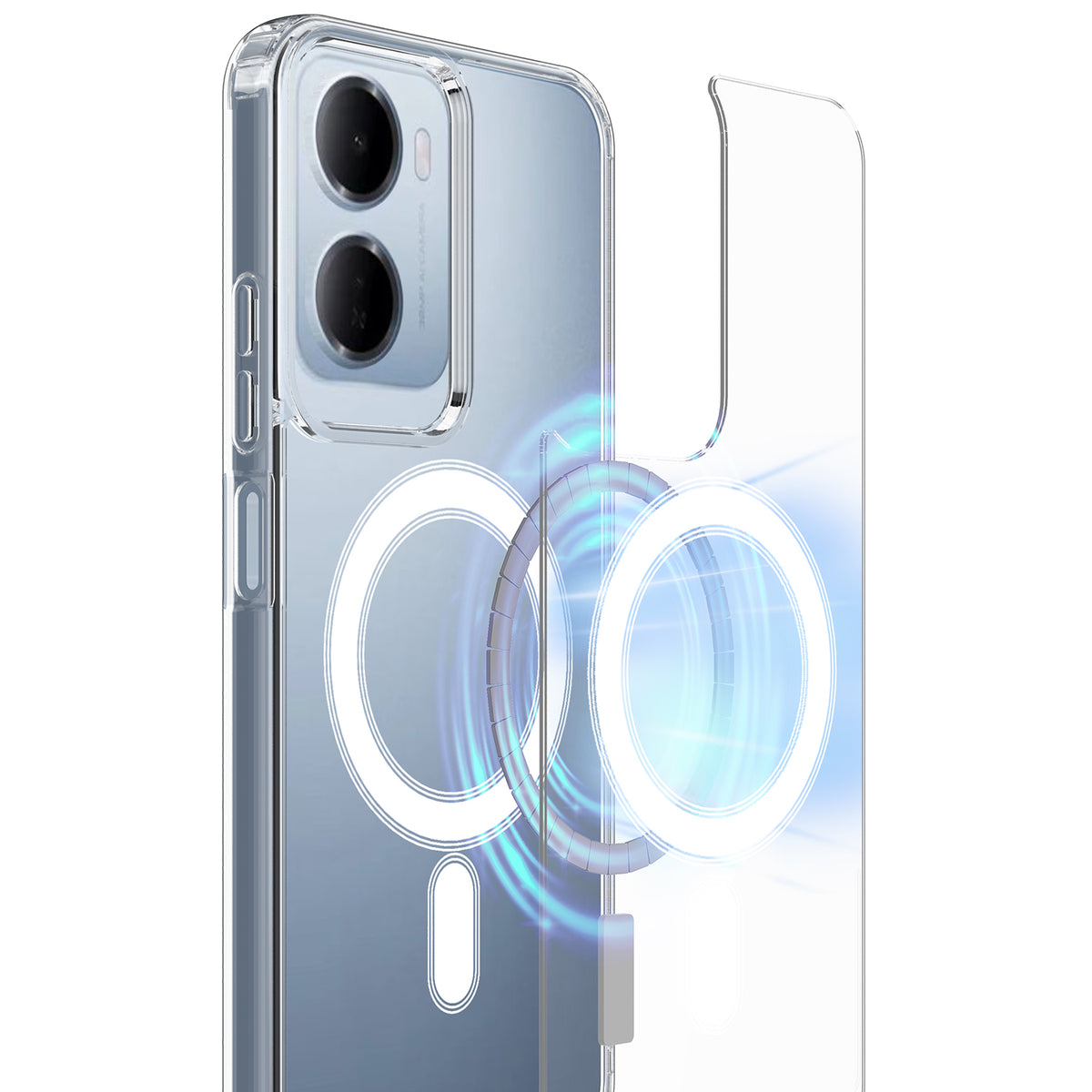 For Xiaomi Redmi R70 5G / Xiaomi Redmi R70m 5G / Xiaomi Redmi A7 Pro 4G (171.56mm) / Xiaomi Redmi A7 Pro 5G / Xiaomi Poco C85x 5G / Xiaomi Poco C81 4G / Xiaomi Poco C81 Pro 4G / Xiaomi Redmi 15a 5G Clear Phone Magnetic Case TPU + Acrylic Back Cover