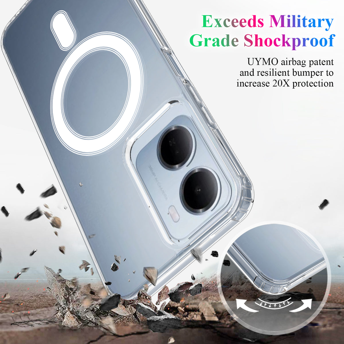 For Xiaomi Redmi R70 5G / Xiaomi Redmi R70m 5G / Xiaomi Redmi A7 Pro 4G (171.56mm) / Xiaomi Redmi A7 Pro 5G / Xiaomi Poco C85x 5G / Xiaomi Poco C81 4G / Xiaomi Poco C81 Pro 4G / Xiaomi Redmi 15a 5G Clear Phone Magnetic Case TPU + Acrylic Back Cover