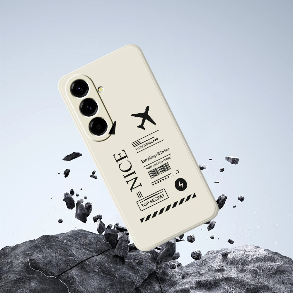 For Samsung Galaxy A27 5G Case Boarding Ticket Pattern Printing Straight Edge TPU Phone Back Cover